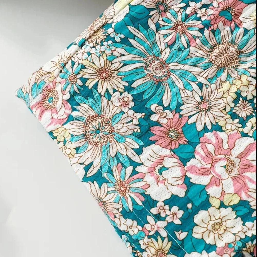 Floral Ruffle Sleeve Top and Shorts Set Matching Outfit